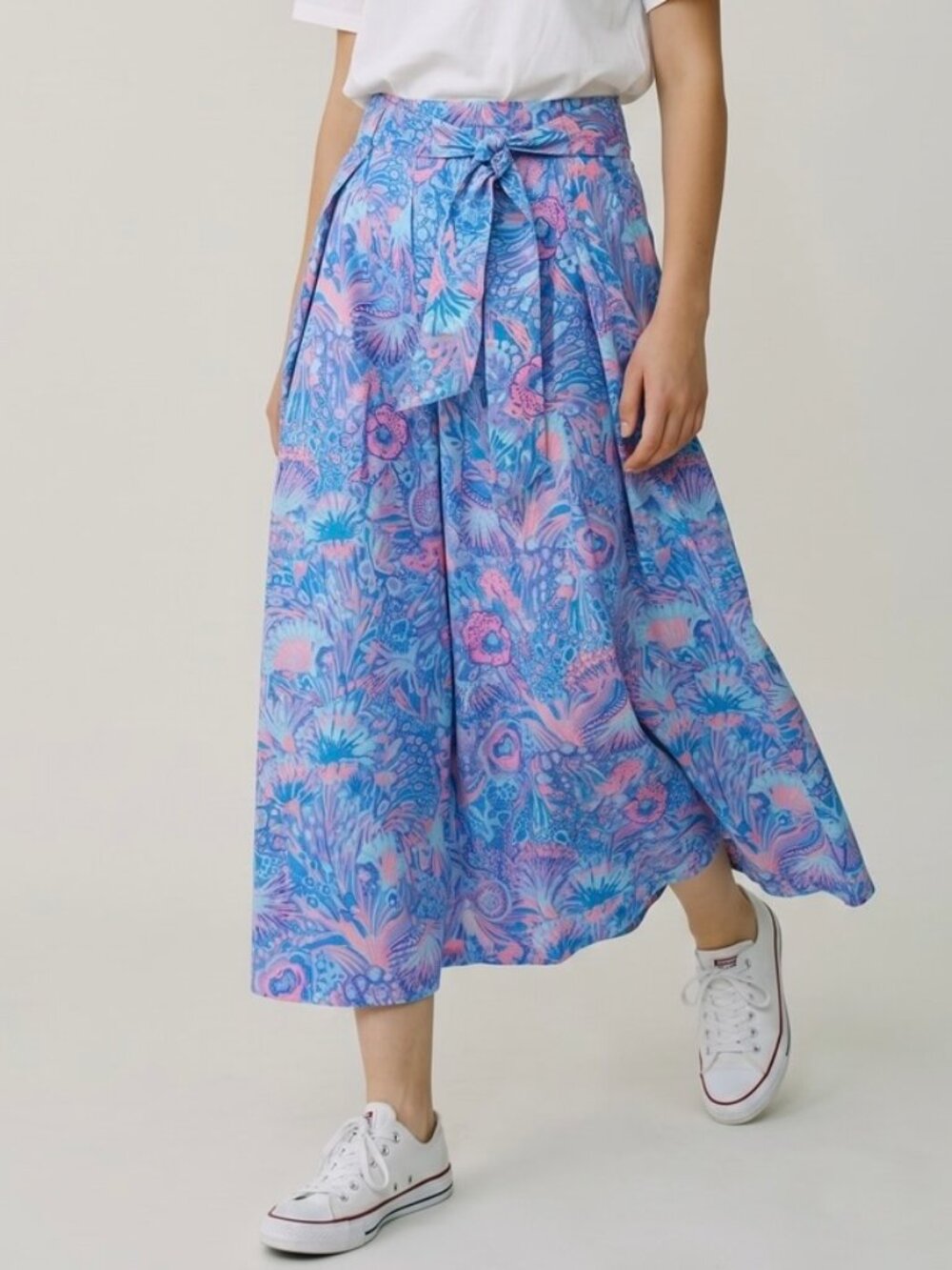 NWT Talbots 16WP Maxi Skirt 100% Cotton Multicolor Tropical Print Side Zipper - Picture 1 of 7